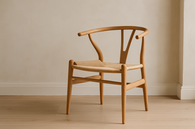 Zeitloser wishbone chair im skandinavischen design